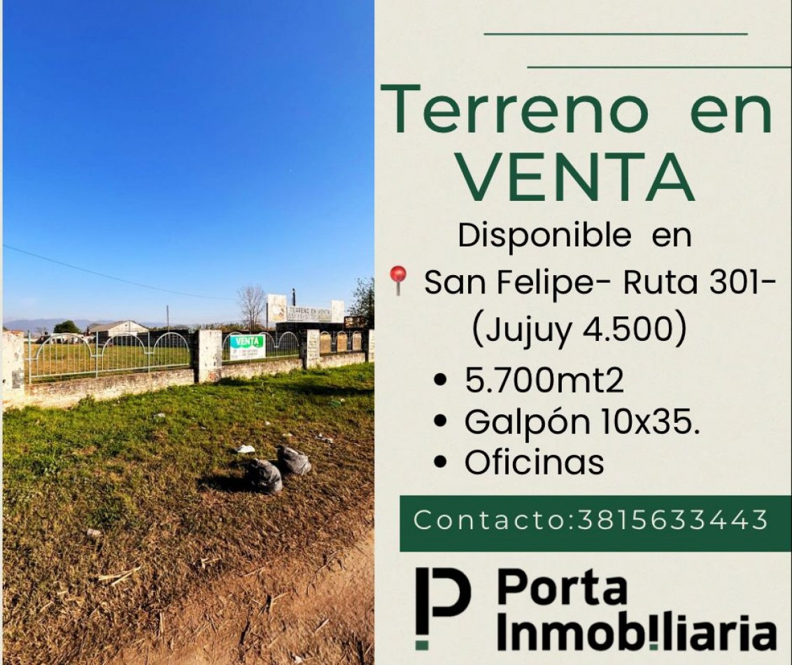 VENTA | TERRENO | GALPON | OFICINAS 